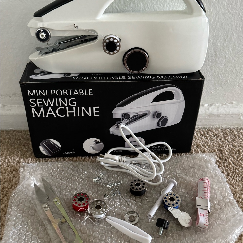 Mini Portable White Sewing Machine